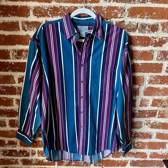 90s men’s striped button down - Picture 7 of 8